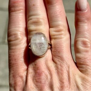 Elegant Silver Moonstone Ring sz 8